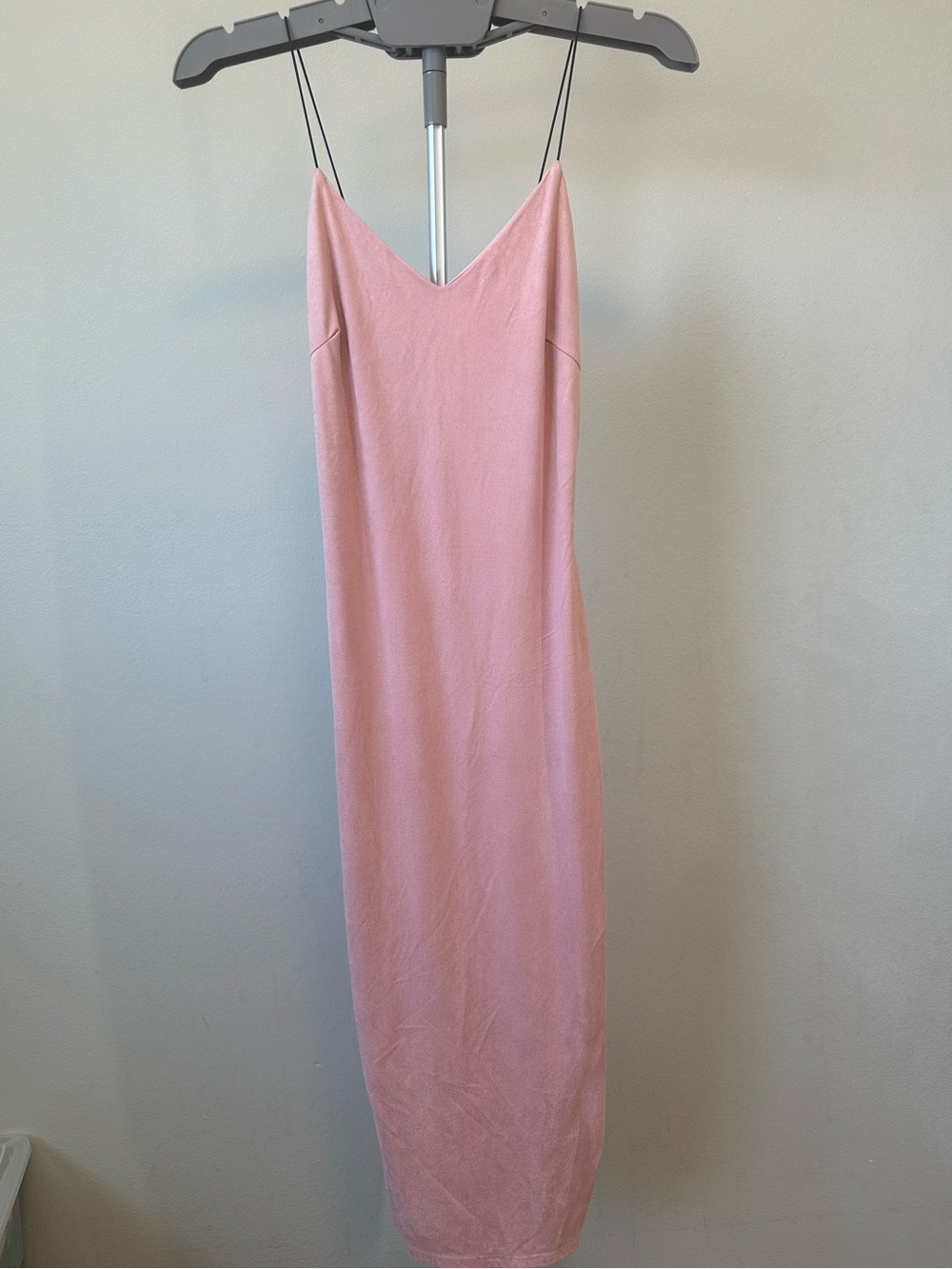 Dusty light pink Slip Midi Dress. Flattering elegant coquette & versatile.